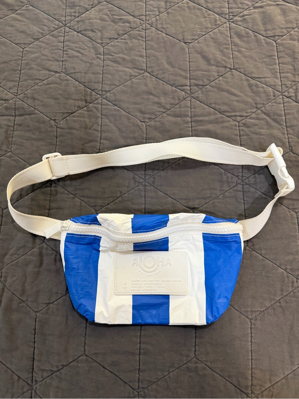 ALOHA Collection Blue & White Striped Waist Bag